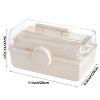 1 x RAW Customer Returns Lawei 3-layer medication storage, multi-purpose storage box, medicine cabinet, portable with handle, medicine case, craft box, sewing supplies organiser, first aid case, medicine box, transparent white - RRP €17.99