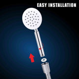 1 x RAW Customer Returns High Pressure Metal Hand Shower - Voolan 3 Round Shower Head with Shower Head for Powerful Shower at Low Water Pressure - Stainless Steel Rain Shower Round  - RRP €17.02