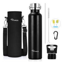 1 x RAW Customer Returns Ryaco drinking bottle stainless steel - stainless steel drinking bottle thermos bottle 750ml 1L - BPA-free leak-proof carbonated - thermo drinking bottle for children sparkling water sport university  outdoor camping - RRP €20.99