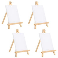 1 x RAW Customer Returns Belle Vous Mini Canvas with Wooden Picture Mount Stand Table Easel 4 Pack - L 20 cm x W 15 cm - Pre-Stretched, Primed Blank Canvas - With Canvas Stand for Kids, Arts Crafts - RRP €30.43