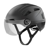 1 x RAW Customer Returns Bicycle helmet men, women helmet with magnetic visor, removable sun protection cap and size adjuster, black helmet for e-bikes, mountain bikes and city bikes M-safety glasses  - RRP €42.54