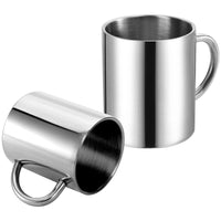 1 x RAW Customer Returns Tebery 4 pieces 300 ml stainless steel coffee mug, coffee cup, double-walled insulated cup, thermal mug set, silver - RRP €20.14