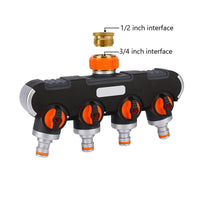 1 x RAW Customer Returns Tiandirenhe water distributor for faucet, 3 4 inch and 1 2 inch 4-way valve distributor, for garden irrigation, kitchen, washing, water flow can be regulated and shut off 4-way distributor  - RRP €19.15