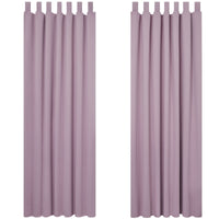 1 x RAW Customer Returns Deconovo Curtain Blackout Thermal Curtains Noise Protection Loop Curtain, 245 x 140 cm Height x Width , Light Pink, Set of 2 - RRP €39.49