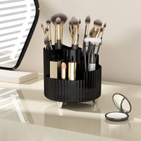 1 x RAW Customer Returns DASITON Make up Cosmetic Organizer, 360 Rotating Make up Brush Holder, Dressing Table Organizer with Large Capacity, Skincare Organizer, Cosmetic Storage for Dressing Table, Bathroom Black S  - RRP €22.01