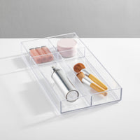 1 x RAW Customer Returns mDesign organizer - transparent color - plastic - with sections - ideal for make up and as an organizer for wardrobes and drawers - RRP €19.45