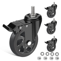 1 x RAW Customer Returns IQWTU swivel castors 125MM with brake, 4 pieces of furniture castors with M12 X 25mm 1 2 x 1 screw, heavy-duty castors including mounting accessories, transport  up to 700KG, castors for indoor outdoor use - RRP €40.33