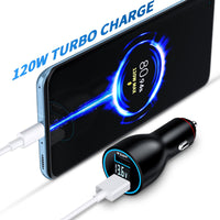 1 x RAW Customer Returns 120W Cigarette Lighter USB Charger for Xiaomi Turbo Charge, USB Car Charger Dual Port with Type C Charging Cable Car Charger for Mi 14 Ultra Redmi Note 13 Pro 12s 11 Pro 11s Poco F5 X6 Pro - RRP €36.38