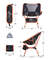 1 x RAW Customer Returns Sportneer Camping Chair Foldable Camping Chair Portable Camping Chairs 150Kg Folding Chair Ultralight Pack Size Small Folding Chair with Carry Bag for Picnic, Outdoor, Hiking, Orange, 2 Pack - RRP €70.99