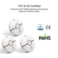 1 x RAW Customer Returns Smoke detector Wi-Fi with replaceable battery mute button, smart fire alarm, auto self-check function, complies with EN 14604 standard 3 pack  - RRP €66.54