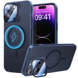 5 x Brand New Finsink Case for iPhone 15 Pro Max Case with Magsafe, 360 Ring Stand Original Ultra Thin Silicone Cell Phone Case Magnetic Back Cover Apple Case Shockproof Protective Case for iPhone 15 Pro Max Blue - RRP €120.95