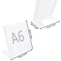 1 x RAW Customer Returns Kurtzy 6 Pack Transparent A6 Plastic Table Display - Angled Acrylic Stand in Portrait Format - Menu Card Holder, Information Stand, Advertising, Brochure, Flyer, Picture Price Label Display - RRP €24.99