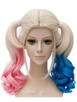 1 x RAW Customer Returns Wig for Harley Quinn Girls Kids Suicide Squad Pink and Blue With Two Ponytails for Women Ladies Girls Costume Party Carnival Cosplay Wigs 061A - RRP €18.14