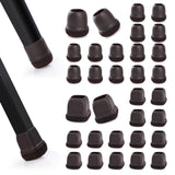 10 x Brand New Anhow 32 pieces chair leg caps, felt glides for chairs 14-19 mm silicone dark brown chair leg protectors round and square for chair legs slanted chairs wear-resistant chair leg floor protectors silent scratch-resistant - RRP €204.0