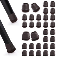 2 x Brand New Anhow 32 pieces chair leg caps, felt glides for chairs 20-26 mm silicone dark brown chair leg protectors round and square for chair legs slanted chairs wear-resistant chair leg floor protectors silent scratch-resistant - RRP €40.8