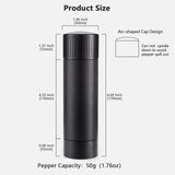 1 x RAW Customer Returns Luvan Professional Grade Pepper Mill, Manual Heavy Duty Aluminum Pepper Mill, Top Spice Mill with Stainless Steel Blade and Adjustable Coarseness, Pepper Mill Refillable for Gifts - RRP €69.99