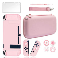 1 x RAW Customer Returns BRHE Bag for Nintendo Switch Accessories Bundle for Switch Console with Dockable Case Pink Case Protective Film and Thumb Grips - RRP €26.99