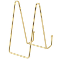 1 x RAW Customer Returns NGOSUET Pack of 8 6 inch 3 inch iron display stands, gold metal plate stand, plate holder, exhibition stand plate stand for photo display boards, books, works of art - RRP €17.39