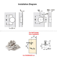 1 x RAW Customer Returns LOOTICH 110 degree center stop 35mm soft close hydraulic hinges hinge with damper concealed hinge for kitchen cabinet wardrobe cupboard door furniture 8 pieces - RRP €19.56