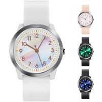 1 x RAW Customer Returns SOCICO Children s Watch Analog, 5ATM 50M Waterproof Wristwatch Children Girls Boys Teenagers, Easy Read Children Quartz Minimalist Watches for 9-18 Years Rainbow White  - RRP €17.7