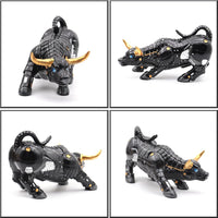 5 x Brand New Irayin Bull Decoration, Mechanical Wall Street Bull Resin Statue, Financial Broker Gift, Modern Decorative Figures, Decoration for Living Room, Bedroom, Study, Wine Cabinet, Office Black  - RRP €146.15