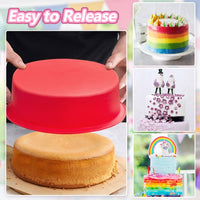 1 x RAW Customer Returns OTTYMO 4 pieces round cake tins silicone cake tin layer cake baking tin rainbow cake diameter 20 cm layer cake tin 5 cm high non-stick layer cake tins for cakes breads 4 colors  - RRP €17.69