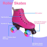 1 x RAW Customer Returns Women s Classic Retro Roller Skates ABEC7 Ball Bearings Girls Classic Roller Skates with Four Wheels in Double Row, Roller Skates for Children Men, Shiny Roller Skates, Ideal for Beginners - RRP €50.41