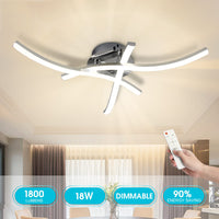 1 x RAW Customer Returns UDIYO LED Ceiling Light, 18W Dimmable Ceiling Light, 3 Built-in LED Boards, Modern Curved Ceiling Light for Living Room, Bedroom, Kitchen Hall - RRP €30.24