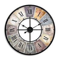 2 x RAW Customer Returns Large Vintage Wall Clock Living Room without Ticking Noises Modern XXL Wall Clocks Roman Numerals Retro Decoration Metal Diameter 50 cm Diameter Antique Colorful  - RRP €120.98