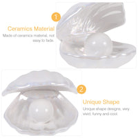 2 x Brand New BESPORTBLE Seashell Pearl Night Light Pearl Design Night Light Ceramic Desktop Ornament Decorative Lamp Home Decor Lamp - RRP €62.78