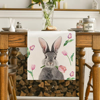 1 x RAW Customer Returns Artoid Fashion Tulip Bunny Easter Table Runner, Washable Modern Spring Kitchen Dining Table Decoration for Indoor and Outdoor Holiday Party Living Room Decor 40 x 140 cm - RRP €11.08