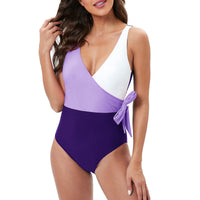 3 x Brand New YNIQUE Women s Swimsuit Tummy Control Color Block Knotted One Piece Swimwear V Neck One Piece Swimsuits Push Up Swimsuit - RRP €60.48