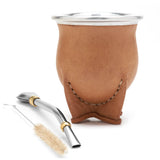 1 x RAW Customer Returns balibetov Mate natural handmade gourd mate cup lined in leather - with bombilla sorbet for mate BLACK  - RRP €31.2