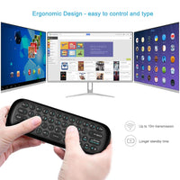 1 x RAW Customer Returns WeChip Air Mouse Remote with Keyboard, 2.4 GHz Portable Wireless Mouse Universal Remote Control for Android TV Box Nvidia Shield , Smart TV, Projector, HTPC, Media Player, Computer, Laptop, Windows - RRP €21.99