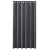 1 x RAW Customer Returns PONY DANCE Room Divider Curtain Grey Opaque - Eyelet Curtain 1 Piece H 210 x W 200 cm Blackout Curtains Living Room Extra Wide Curtains with Eyelets Thermal Curtain against Cold and Heat - RRP €39.95