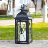 1 x RAW Customer Returns TRIROCKS Decorative Hanging Lantern, Height 34cm, Vintage Metal Candle Holder with Tempered Glass, Perfect for Living Room, Garden, Yard, Patio, Party, Event, Indoor Outdoor - RRP €32.99