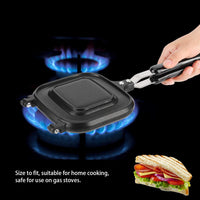 1 x RAW Customer Returns GAESHOW Toast Pan, Double-Sided Frying Pan, Breakfast Sandwich Maker, Multifunctional Frying Pan Toaster Breakfast Machine Reversible Pan, Non-Stick Baking Pan Accessories for Home Cooking - RRP €22.46