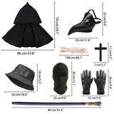 1 x RAW Customer Returns Geplaimir Plague Doctor Costume Men s Plague Doctor Carnival Costume Plague Doctor Cosplay Outfit with Plague Mask Scepter Hat Gloves Medieval Steampunk Plague Costume for Halloween Mardi Gras G072L - RRP €42.99