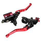 1 x RAW Customer Returns RUIRUIY Universal 7 8 inch Motorcycle Brake Clutch Lever, Hydraulic Adjustable Upper Brake Pump Clutch Lever Handle Assembly Red  - RRP €30.77