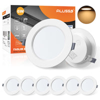 1 x RAW Customer Returns ALUSSO LED recessed spotlights ultra flat 6W 230V ceiling spots IP44 warm white 3000K recessed lights LED installation depth 25.5mm slim ceiling spotlights for bathroom living room, set of 6 - RRP €36.99