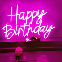 1 x RAW Customer Returns HFHungkeong Happy Birthday Neon LED Letters Neon Light Can Be Used for Birthday Parties Bars Pubs Wedding Anniversaries Valentine s Day Home Decoration Background Decoration Night Lights Pink  - RRP €30.95