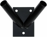 1 x RAW Customer Returns Flag holder flagpole holder flag wall holder flagpole flag flag double holder black - RRP €13.48