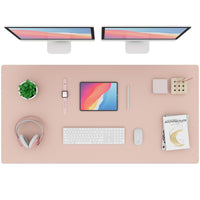 1 x RAW Customer Returns Knodel table mat, desk pad, 120 x 60cm PVC table mat, laptop table mat, waterproof writing pad for office or home, double-sided pink silver  - RRP €28.22