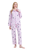 1 x RAW Customer Returns GLOBAL Women s Pajamas Set Cotton Pajamas Women Long Women s Two-Piece Nightwear Comfortable Pink Flower XL - RRP €28.26