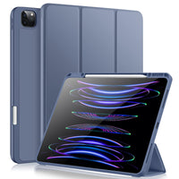 3 x RAW Customer Returns Vobafe Case Compatible with iPad Pro 12.9 6th 5th 4th 3rd Generation, TPU Flexible Back with Pen Holder for iPad Pro 12.9 2022 2021 2020 2018, Support Pencil 2 Charging, Blue Gray - RRP €53.97