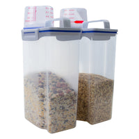 1 x RAW Customer Returns Zuiaso 2pcs Rice Dry Food Storage Containers Airtight Dry Food Container Plastic Dispenser with Spout Measuring Cup Food Dispenser for Cereal Beans Flour Sugar - RRP €18.99