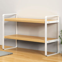 1 x RAW Customer Returns Desk Organizer Rack Office Desk Storage Rack Wooden Desk Bookshelf White Wood  - RRP €37.3