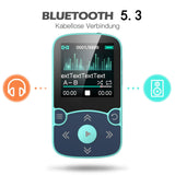 1 x RAW Customer Returns AGPTEK MP3 Player Bluetooth 5.3 Sport 64GB with 1.5 inch TFT color screen, mini music player with clip, supports up to 128GB SD card, blue - RRP €42.35