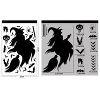 55 x Brand New Halloween window stickers, 4 sheets of cute pumpkin skeleton, ghost witch, bats, spider web sticker, Halloween decoration, window film for Halloween party - RRP €1122.0