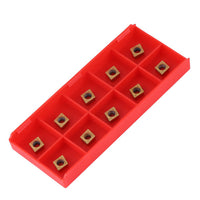 1 x RAW Customer Returns CCMT060204 Indexable Inserts, 10pcs Tin Coated CNC Carbide Insert Cutter Indexable Lathe Milling Inserts Turning Tools with Box for Steel Half Cutting - RRP €8.99